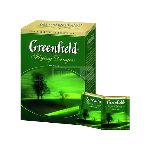 Greenfield-გრინფილდი მწვანე ჩაი ერთჯერად პაკეტებში 2გრ/ 100
